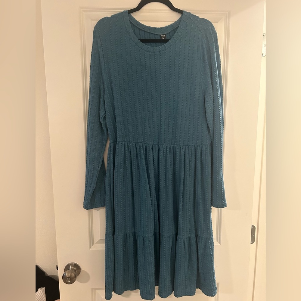 SHEIN Blue Cable Knit Dress